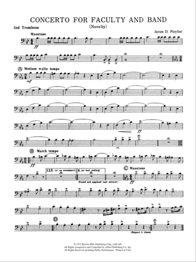 Concerto for Faculty and Band: 2nd Trombone