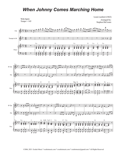 When Johnny Comes Marching Home (Duet for Bb-Trumpet and French Horn)