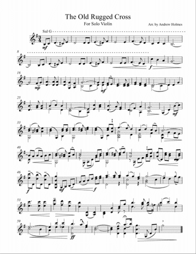 The Old Rugged Cross, for Solo Violin