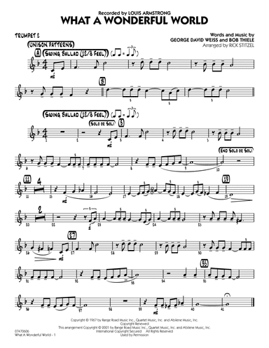 What a Wonderful World (arr. Rick Stitzel) - Trumpet 2