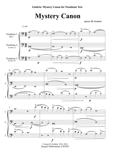 Guthrie: Mystery Canon for Trombone Trio