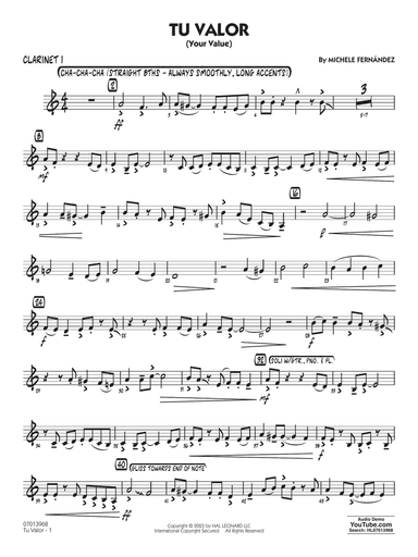 Tu Valor (Your Value) - Clarinet 1