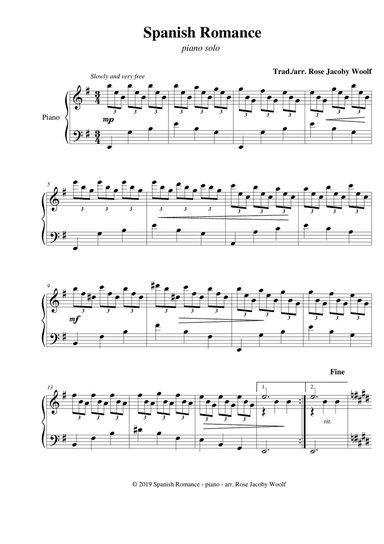 Spanish Romance - piano solo