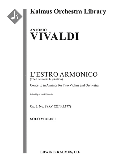 L'Estro Armonico, Op. 3, No. 8: Concerto for Two Violins in A minor, RV 522/ F.I:177