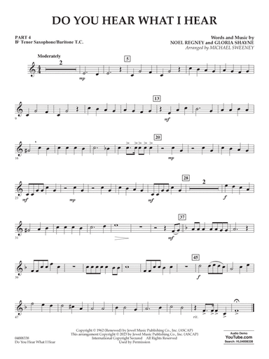 Do You Hear What I Hear (arr. Michael Sweeney) - Pt.4 - Bb Tenor Sax/Bar. T.C.