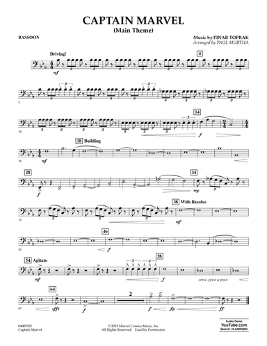 Captain Marvel (Main Theme) (arr. Paul Murtha) - Bassoon
