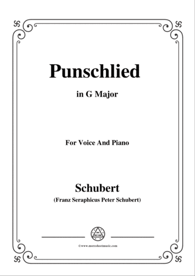 Schubert-Punschlied (duet) in G Major,for voice and piano