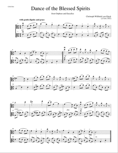 Dance of the Blessed Spirits from Orpheus and Eurydice-for viola duet