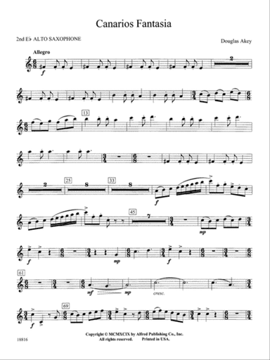 Canarios Fantasia: 2nd E-flat Alto Saxophone