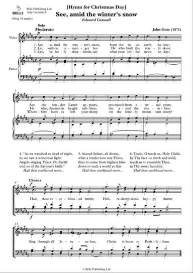 See amid the winter's snow (B Major)