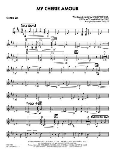 My Cherie Amour (arr. Mark Taylor) - Baritone Sax