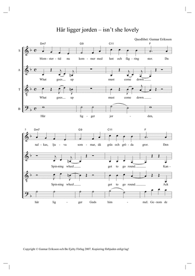 Här ligger jorden – isn’t she lovely