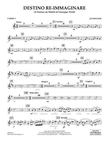 Destino Re-Immaginare (A Fantasy on Motifs of G. Verdi) - F Horn 3