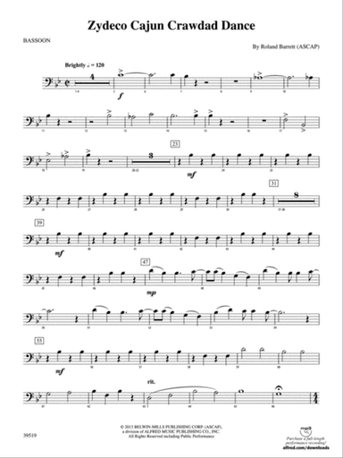 Zydeco Cajun Crawdad Dance: Bassoon