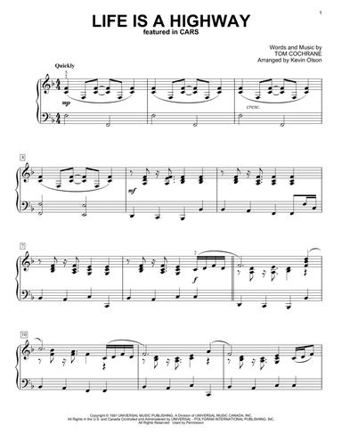 Life Is A Highway (from Cars) (arr. Kevin Olson)