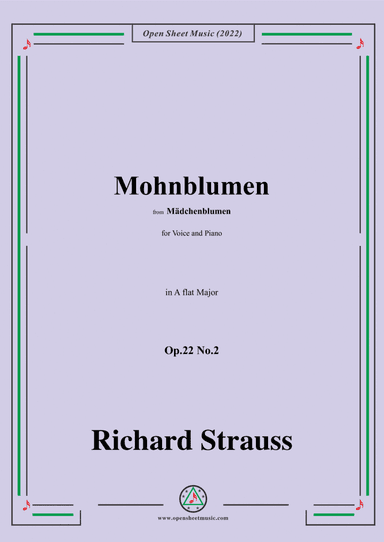 Richard Strauss-Mohnblumen,Op.22 No.2,in A flat Major