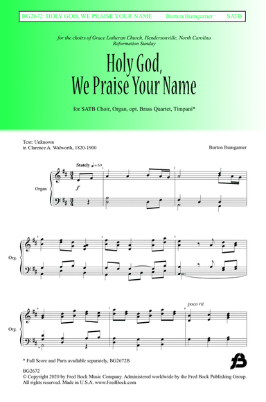 Holy God We Praise Your Name