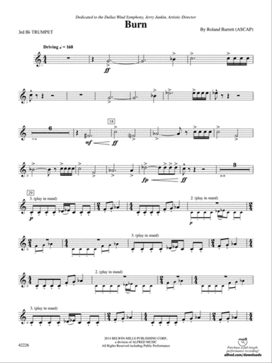 Burn: 3rd B-flat Trumpet