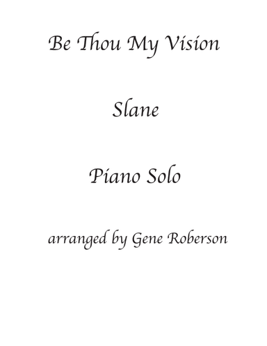 Be Thou My Vision Adv. Piano Solo