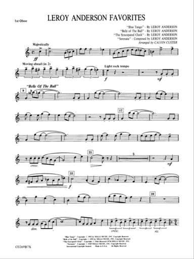 Leroy Anderson Favorites: Oboe