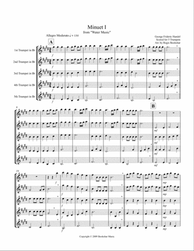 Minuet I (from "Water Music") (Trumpet Quintet)