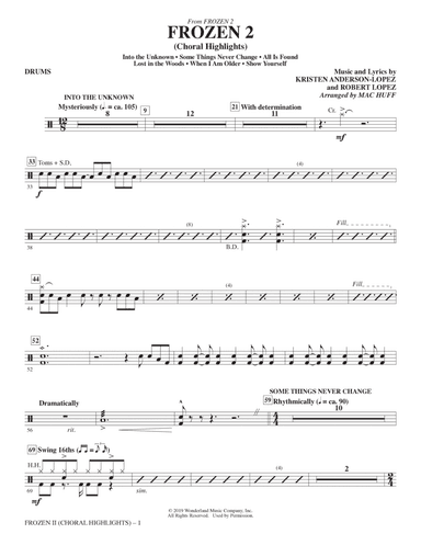 Frozen 2 (Choral Highlights) (arr. Mac Huff) - Drums