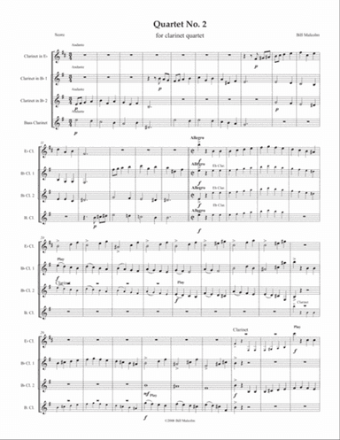 Quartet No. 2 for clarinet quartet