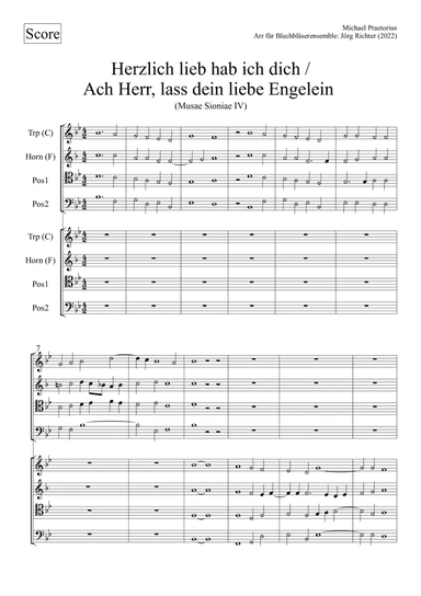 Herzlich lieb hab ich dich / Ach Herr, lass dein liebe Engelein (from: Musae Sioniae IV)