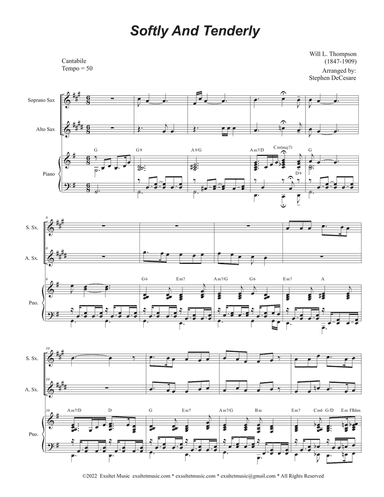 Softly And Tenderly (Duet for Soprano and Alto Saxophone)