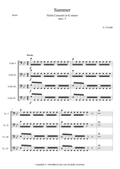 The Four Seasons: Summer 3rd Movement "Strom "