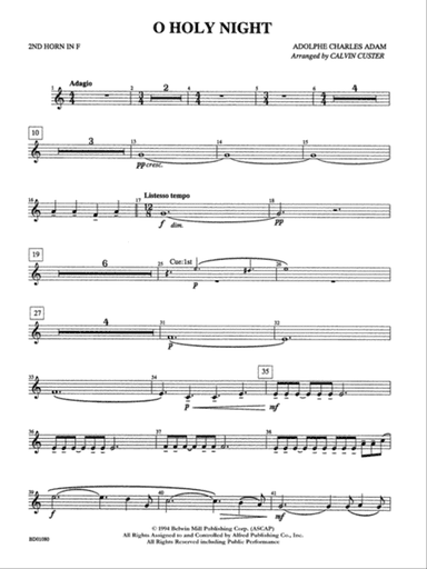 O Holy Night: 2nd F Horn