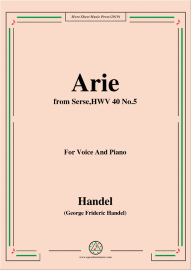 Handel-Arie,from Serse HWV 40 No.5,for Voice&Piano