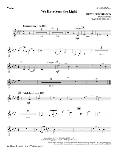 We Have Seen the Light - Violin