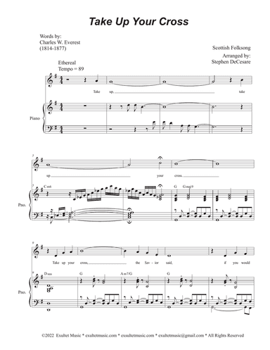 Take Up Your Cross (Unison choir - (High Key)