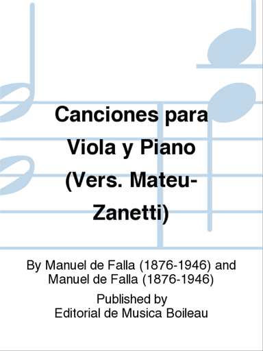 Canciones para Viola y Piano (Vers. Mateu-Zanetti)