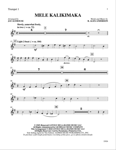 Mele Kalikimaka: 1st B-flat Trumpet