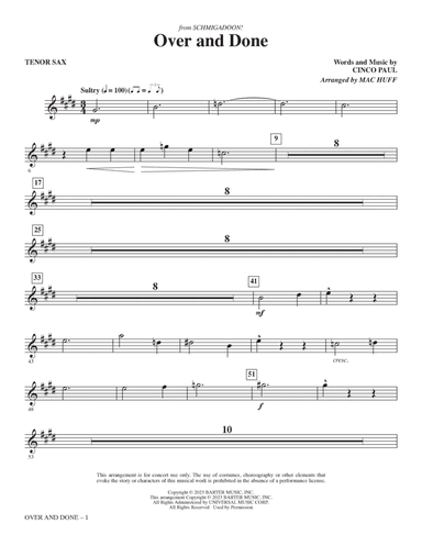 Over And Done (from Schmigadoon!) (arr. Mac Huff) - Tenor Sax