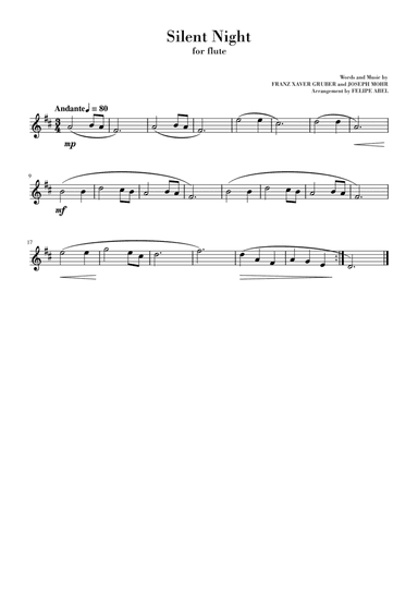 Silent Night (for Flute) - Easy Version
