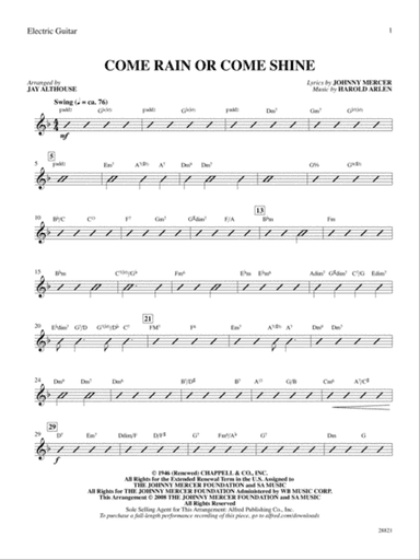 Come Rain or Come Shine: Guitar