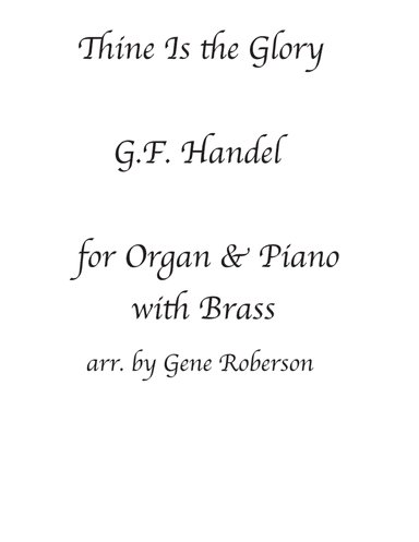 Thine Is The Glory Organ Piano Duet