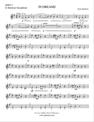 In Dreams: Part 5 Eb Bari Sax