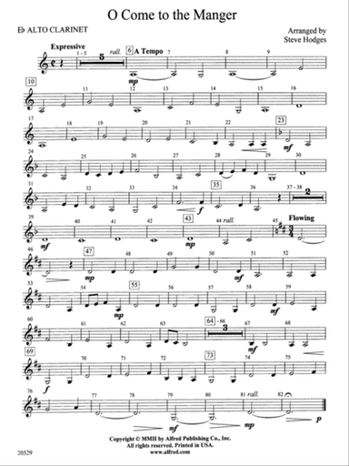 O Come to the Manger: E-flat Alto Clarinet