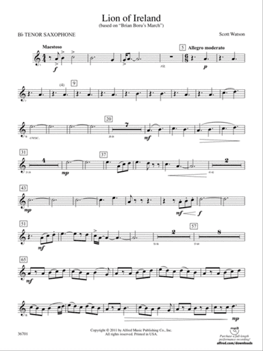 Lion of Ireland: B-flat Tenor Saxophone