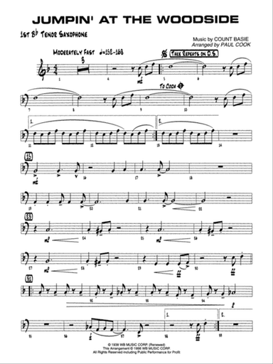 Jumpin' at the Woodside: B-flat Tenor Saxophone