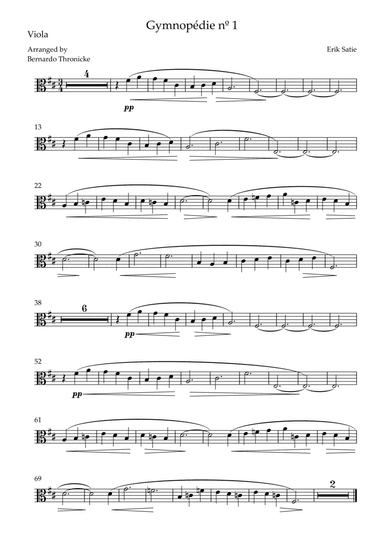 GymnopĂ©die nÂș 1 - For Viola