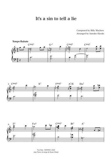 It's a sin to tell a lie (jazz piano)