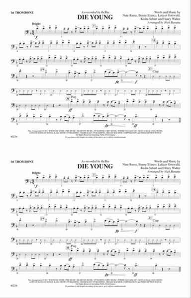 Die Young: 1st Trombone