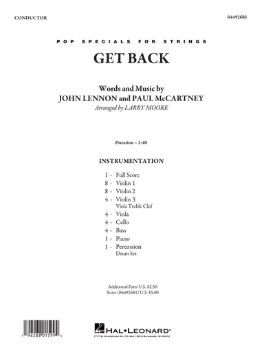 Get Back (arr. Larry Moore) - Conductor Score (Full Score)