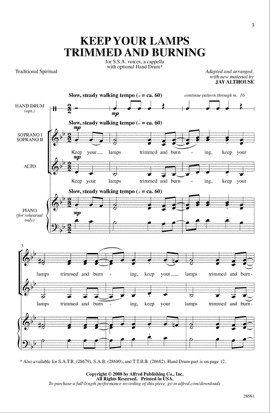 Keep Your Lamps Trimmed and Burning