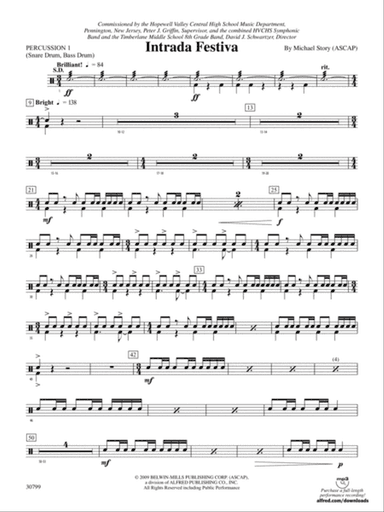 Intrada Festiva: 1st Percussion
